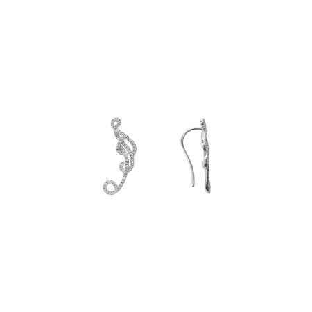 Boucles d'oreilles Isabelle Barrier en or blanc et diamants naturels